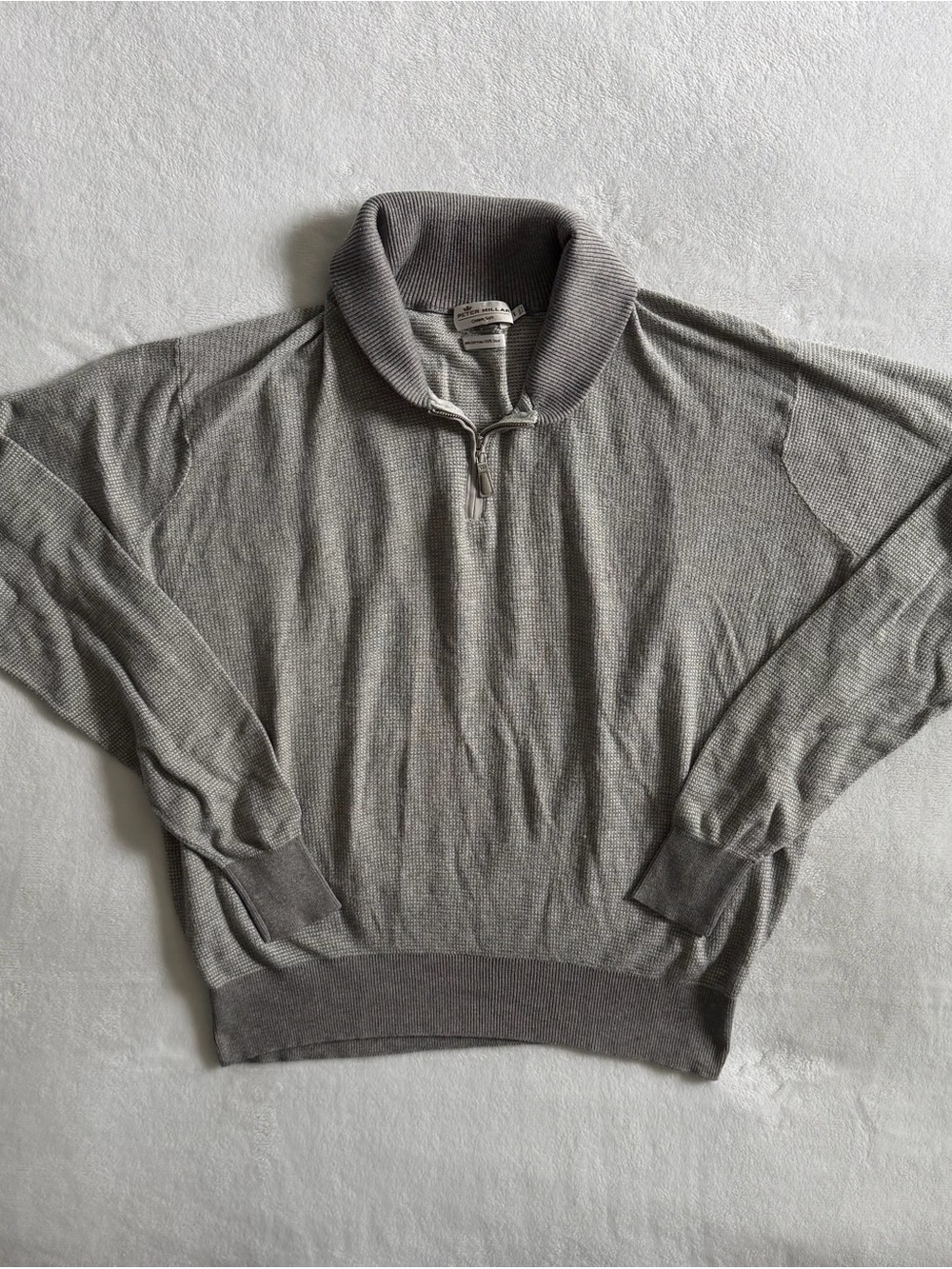 Peter Millar Crown Soft Cotton Silk Blend Gray
Quarter Zip Men's Sweater Large